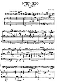 Rota Nino - Intermezzo for viola and piano - Piano part - first page