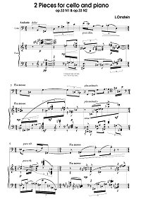 Ornstein - 2 Cello pieces op.33 - Piano part - first page