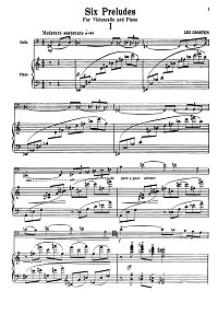 Ornstein - 6 preludes for cello - Piano part - first page