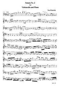 Ornstein - Cello sonata N2 - Instrument part - first page
