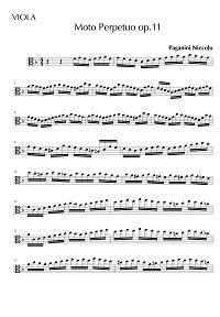 Paganini - Perpetuum mobile (Moto Perpetuo) for viola - Viola part - first page