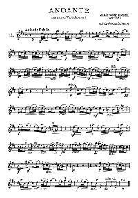 Pisendel - Andante for violin - Instrument part - First page