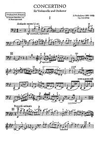 Prokofiev - Concertino for cello op.132 - Instrument part - first page