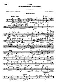 Prokofiev - Romeo and Juliet - 6 pieces for viola - Viola part - First page