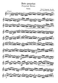 Paganini - Moto perpetuo for violin and piano - Instrument part - first page