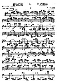 Paganini - 24 caprices for violin solo - Instrument part - first page