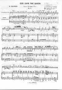Paganini - Variations 'God save the King' for violin op.9 - Piano part - first page