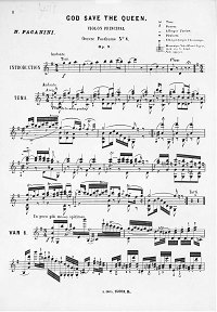 Paganini - Variations 'God save the King' for violin op.9 - Instrument part - first page