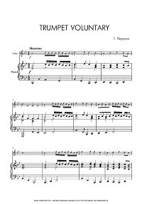 Purcell - Trumpet Voluntary - for violin and piano- Piano part - First page