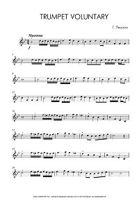 Purcell - Trumpet Voluntary - for violin and piano- Instrument part - First page