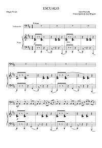 Piazolla - Escualo for cello - Piano part - first page