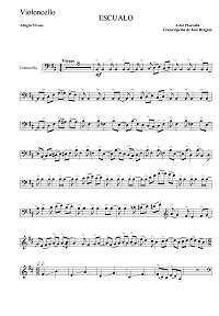 Piazolla - Escualo for cello - Instrument part - first page