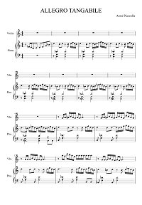 Piazzolla - Allegro tangabile for violin - Piano part - First page