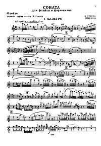 Poulenc - Flute sonata - Flute part - first page