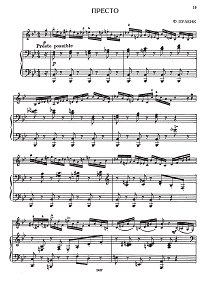 Poulenc - Heifetz - Presto for violin - Piano part - first page