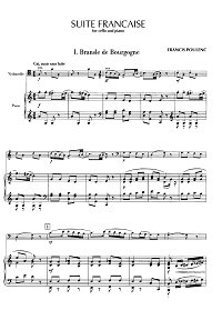 Poulenc - French suite for cello and piano - Piano part - first page