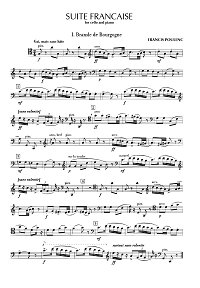 Poulenc - French suite for cello and piano - Cello part - first page