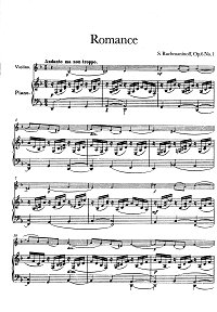 Rachmaninov - 2 pieces for violin Op.6 - Piano part - first page