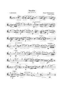 Rachmaninov - Vocalise for Cello and piano op.34 - Instrument part - first page
