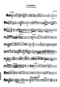 Rakov - Variations A major for cello and piano - Cello part - first page