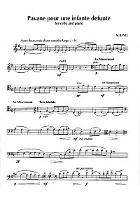 Ravel - Pavane pour une infante defunte for cello and piano - Instrument part - first page