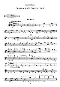 Ravel - Lullaby for violin - Instrument part - First page