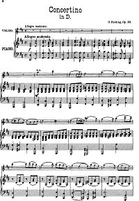 Rieding - Concertino in D for violin op.25 - Piano part - first page