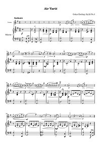 Rieding - Air Varie for violin op.23 N3 - Piano part - First page