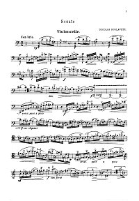 Roslavetz - Cello sonata - Instrument part - First page