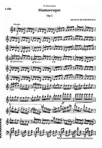 Rostropovich - Humoresque for cello and piano - Cello part - first page