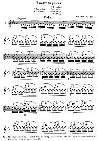 Rovelii Pietro - 12 Caprices for violin - Instrument part - first page
