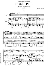 Rozsa Miklos - Viola concerto op.37 - Piano part - first page