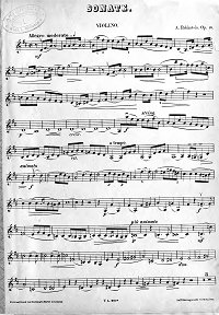 Rubinstehn - Violin sonata op.18 - Instrument part - first page