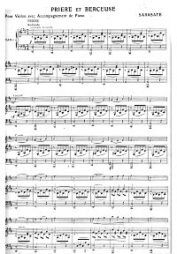 Sarasate - Prayer and lullaby for violin op.17 - Piano part - First page