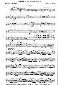 Sarasate - Prayer and lullaby for violin op.17 - Instrument part - First page