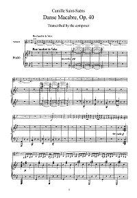 Saint-Saens - Dance macabre for violin op.40 - Piano part - First page