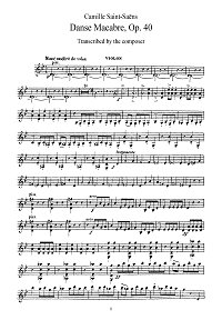 Saint-Saens - Dance macabre for violin op.40 - Instrument part - First page