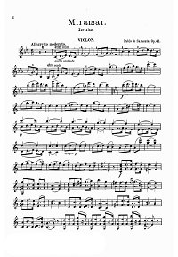 Sarasate - Miramar op.42 for violiin - Instrument part - First page