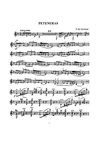 Sarasate - Peteneras op.35 for violin - Instrument part - First page