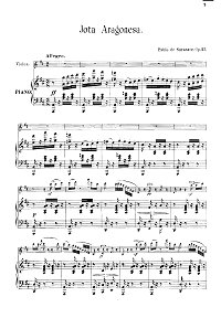 Sarasate - Jota Aragoneza for violin Op.27 - Piano part - First page