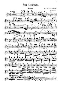 Sarasate - Jota Aragoneza for violin Op.27 - Instrument part - First page
