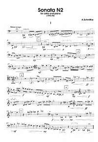 Schnittke - Cello Sonata N2 - Instrument part - first page