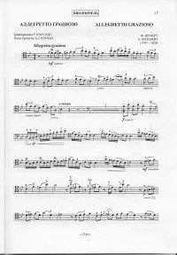 Schubert - Allegretto grazioso for cello and piano - Instrument part - first page