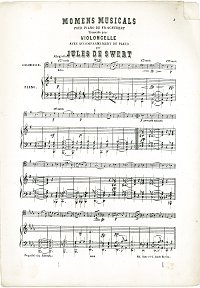 Schubert - Musical moment for cello and piano - Piano part - first page