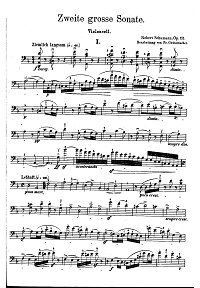 Schumann - Violin sonata N2 (Cello transcription) op.121 - Instrument part - first page