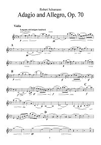 Schumann - Adagio and Allegro for violin op.70 - Instrument part - First page