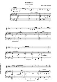 Scriabin - 2 Romances for cello - Piano part - first page