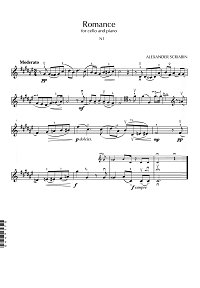 Scriabin - 2 Romances for cello - Cello part - first page