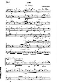 Scriabin - Etudes for cello and piano - Cello part - first page