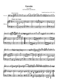 Saint-Saens - Gavotte for cello and piano - Piano part - First page